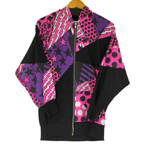 ACDC RAG 総柄ジップアップパーカー 猫耳 レディース